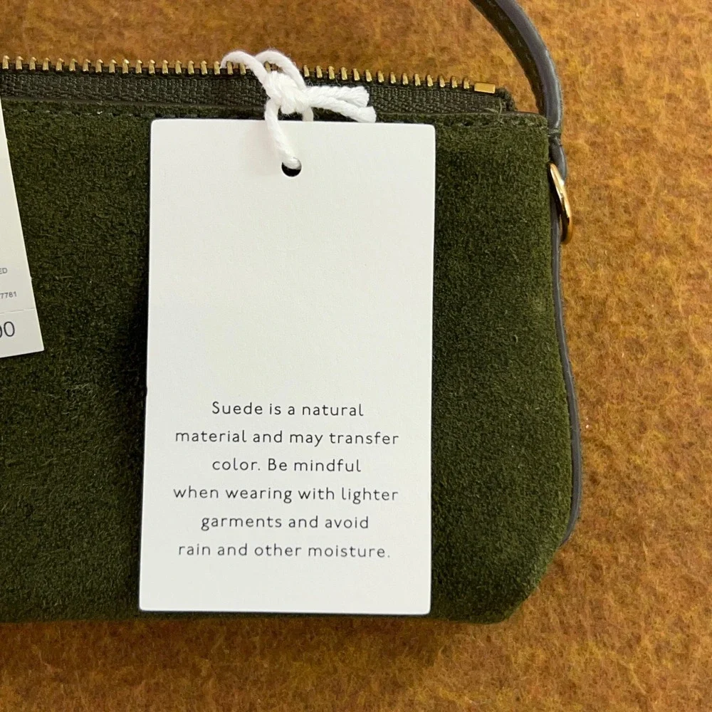 Madewell Womens OS Green Suede Leather NX103 Mini Pouch Bag NWT - Picture 10 of 14